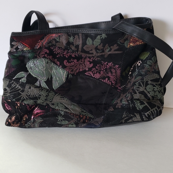 Stefano Collection Purse Handbag Shimmering Black Multicolor Shoulder Bag - Picture 2 of 7